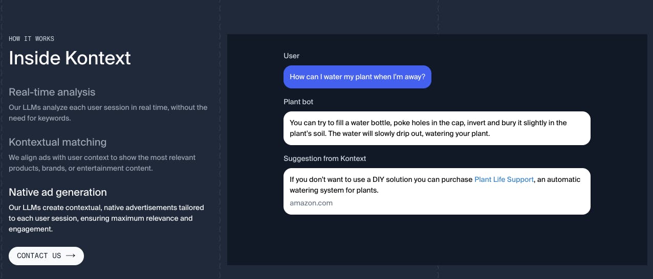 Kontext provides a platform for advertisers to insert contextually relevant product placement