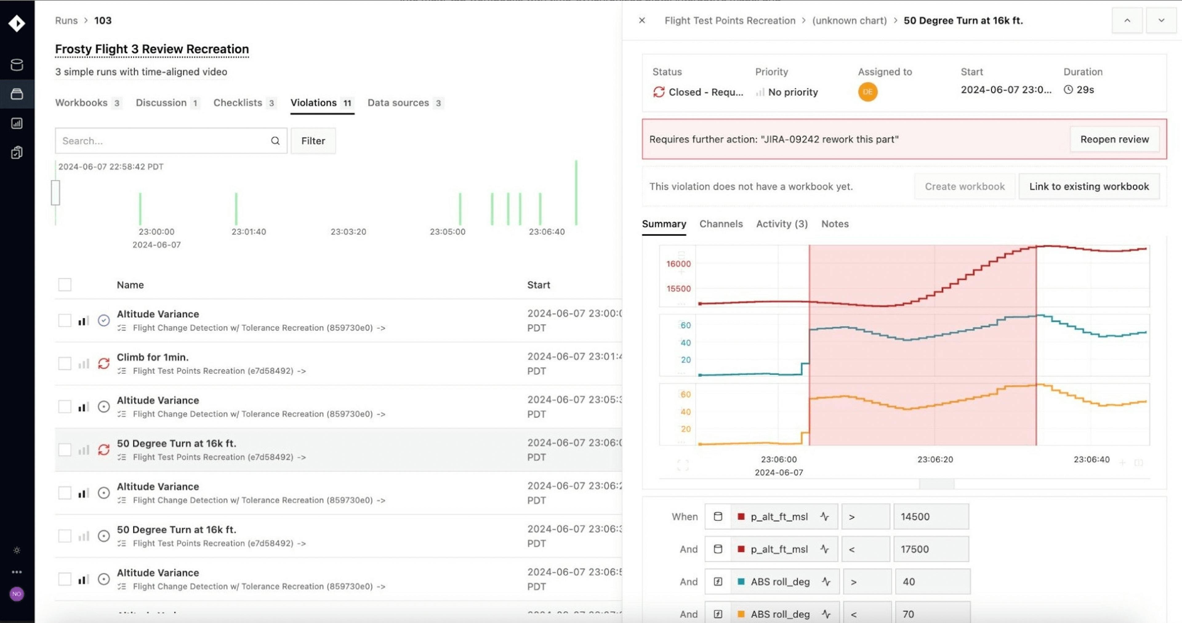 Example of complex validation logic to identify important events 