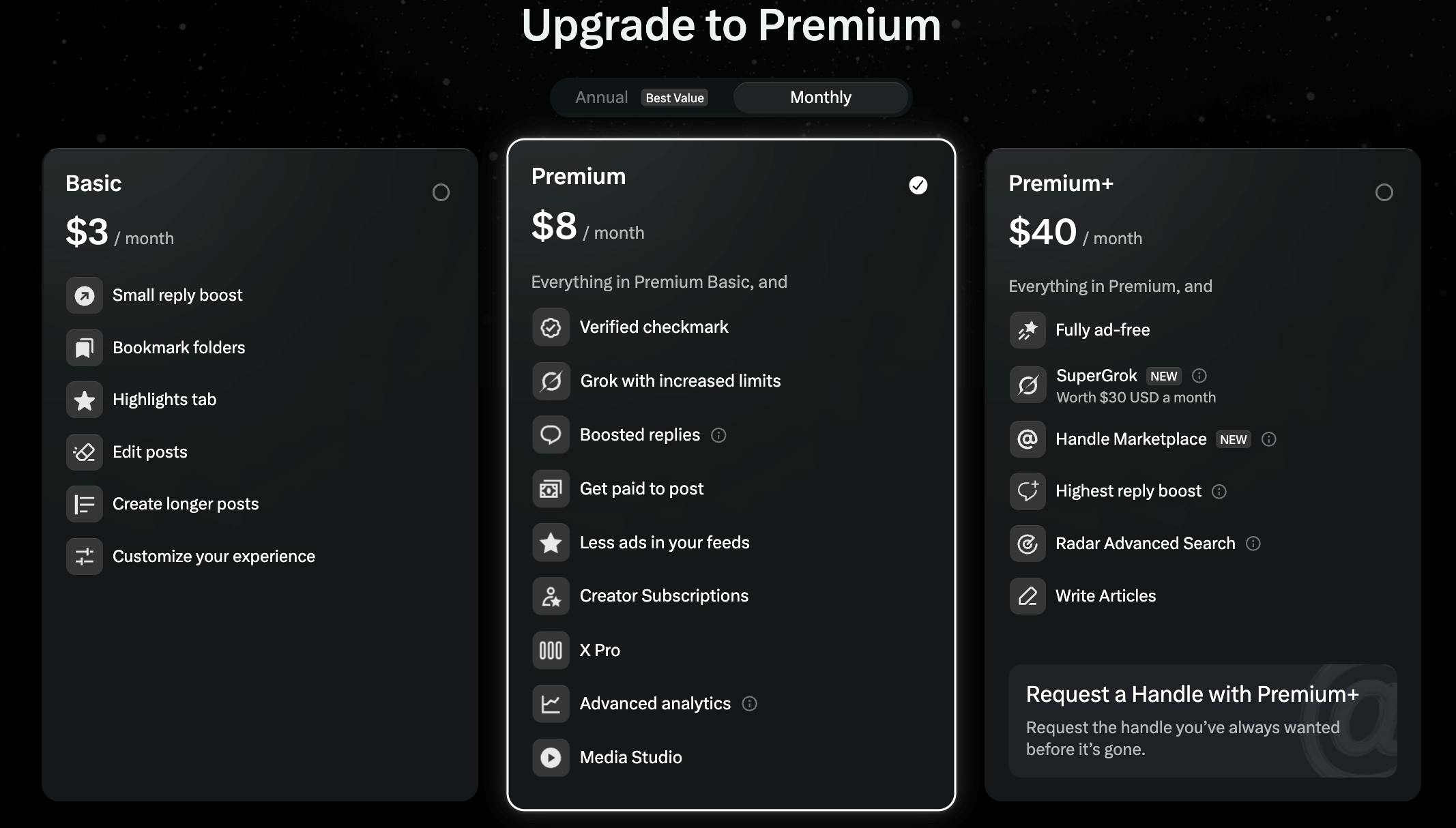 xAI subscription pricing tiers