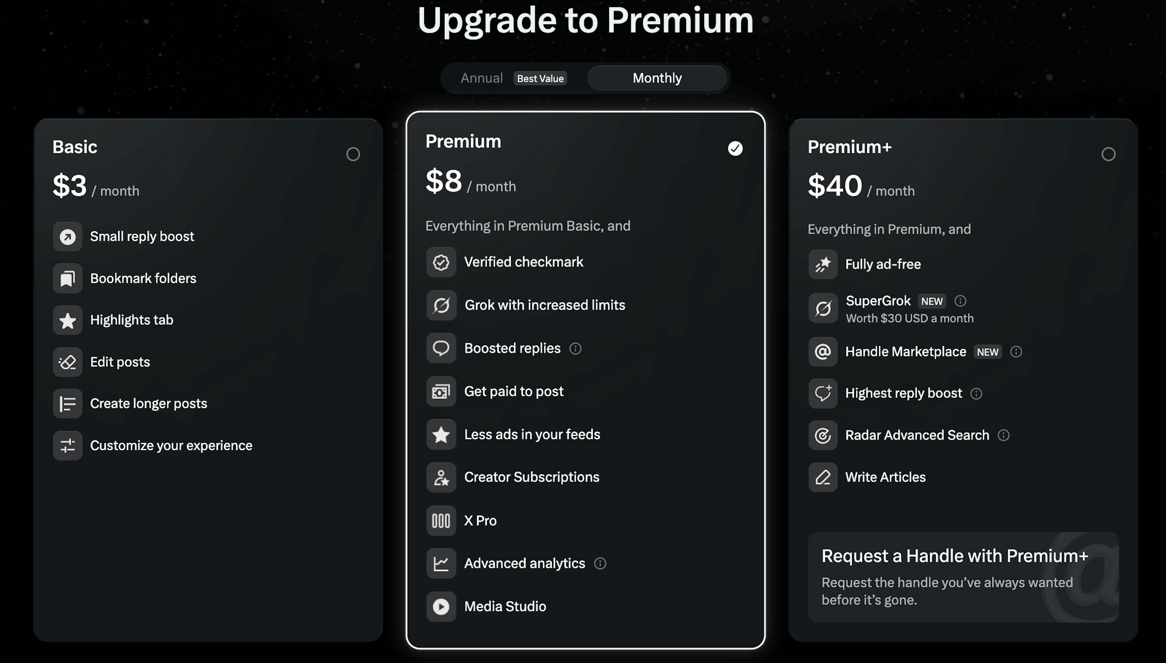 xAI subscription pricing tiers