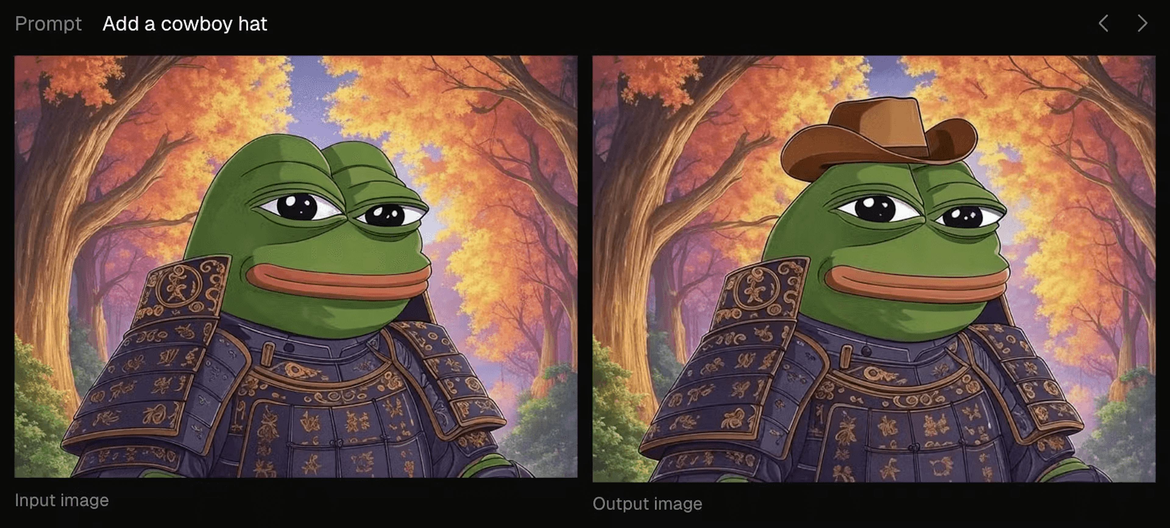 Example of Aurora generative image prompt