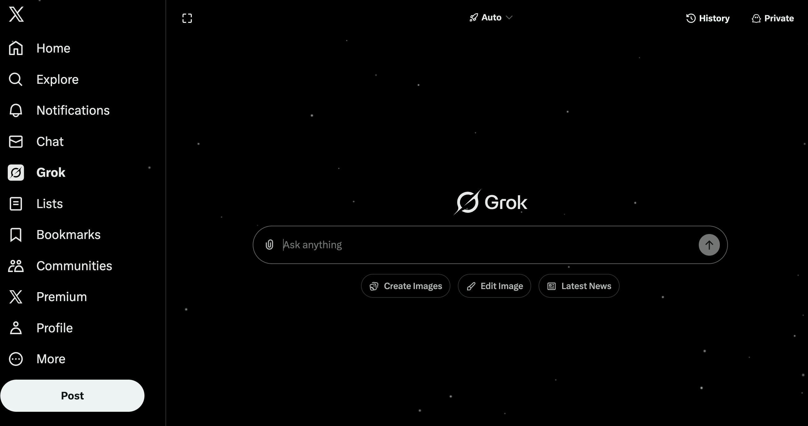 Screenshot of Grok on X