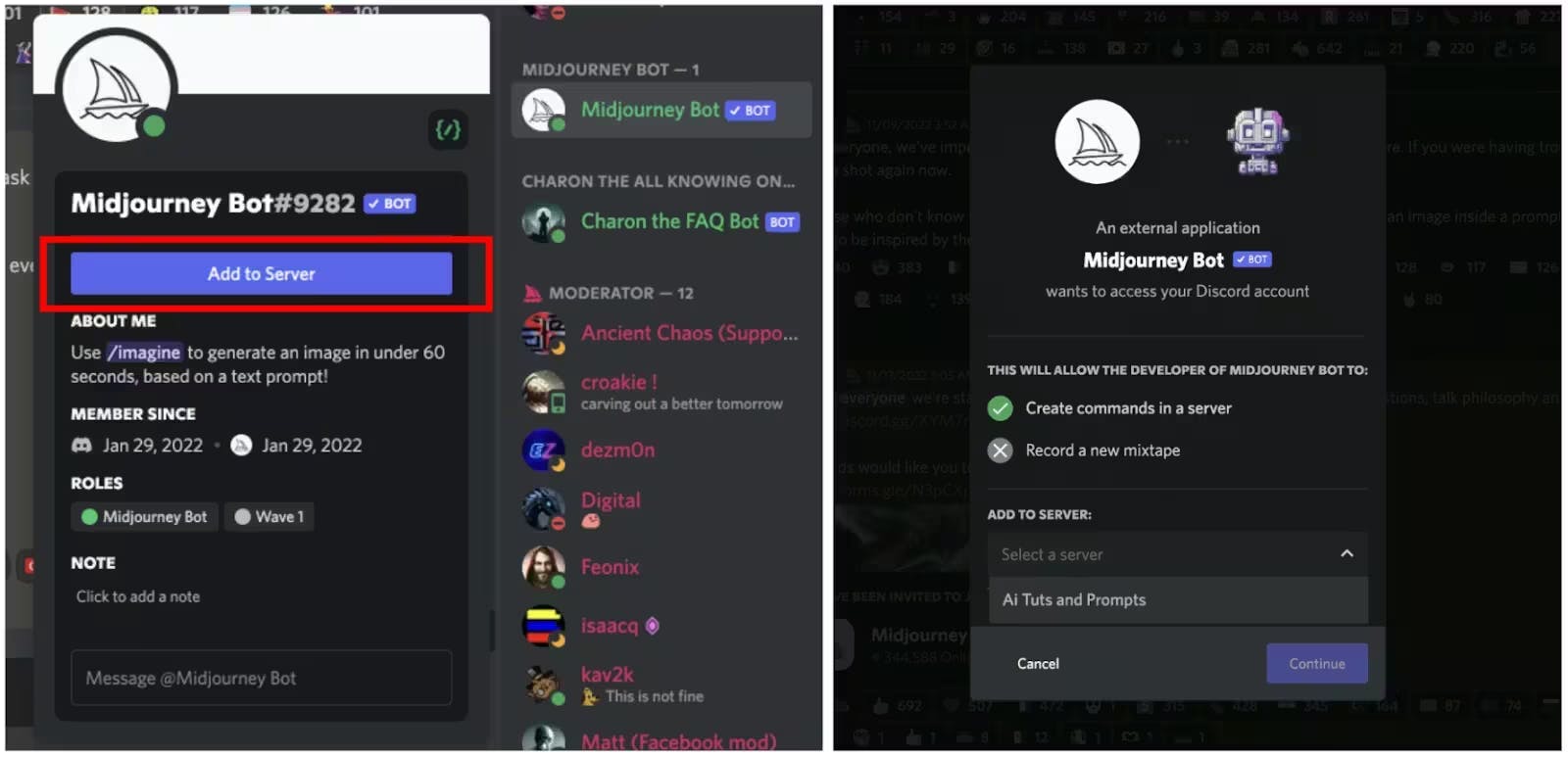 Example of server Bot on Discord