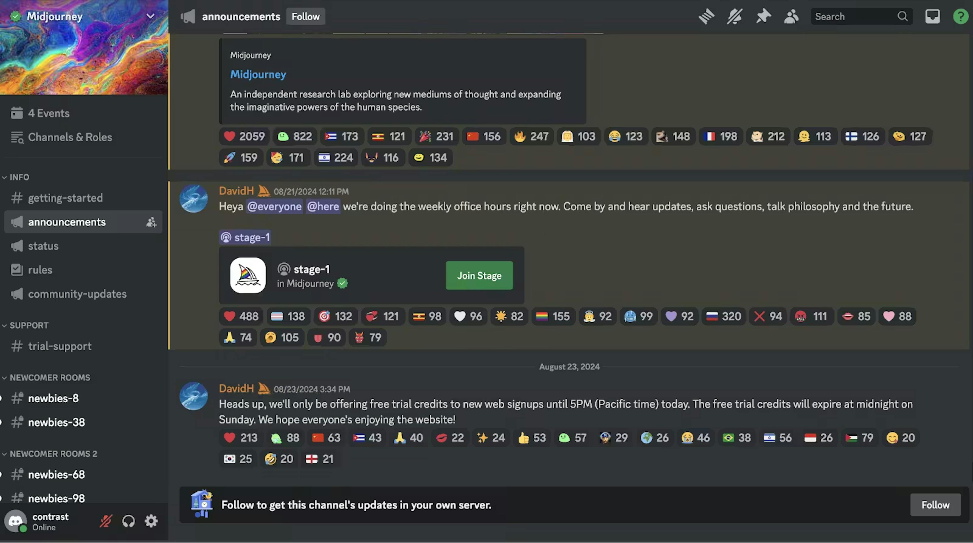 Discord's Midjourney server