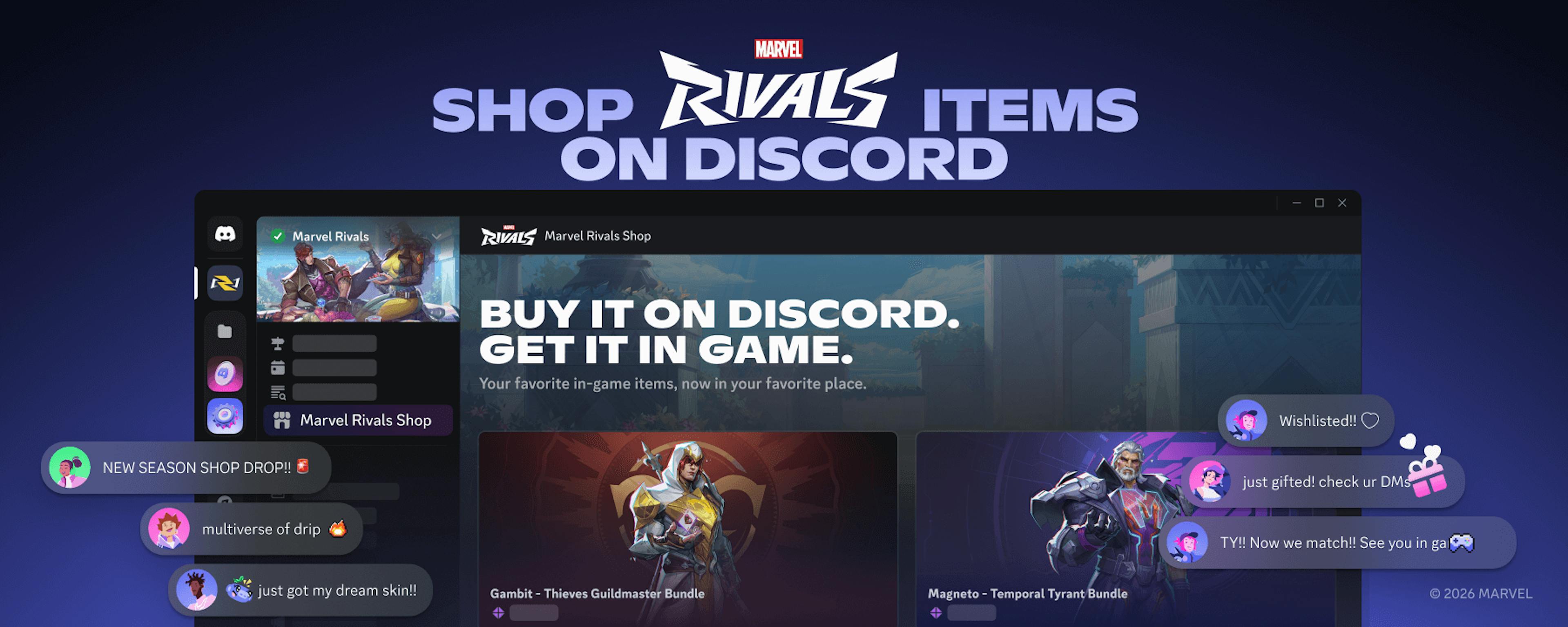 Partnership with Marvel Rivals in the Discord Shop