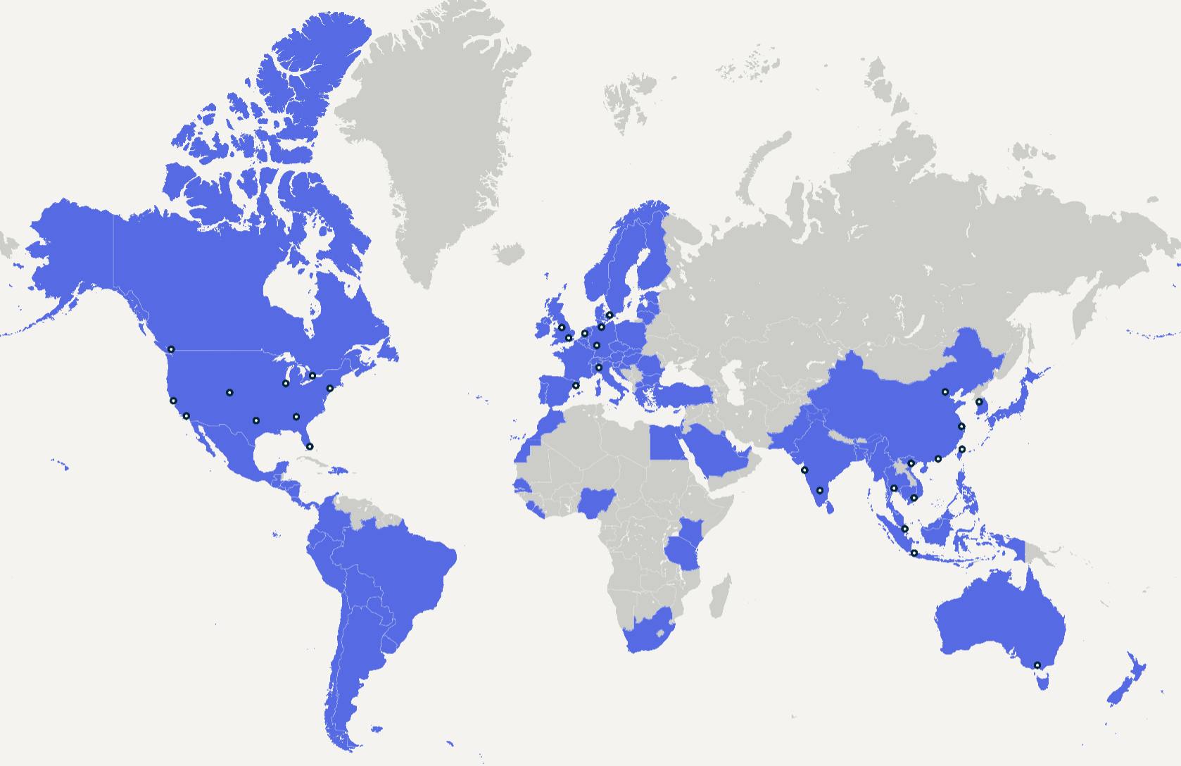 Map of Flexport's Global reach