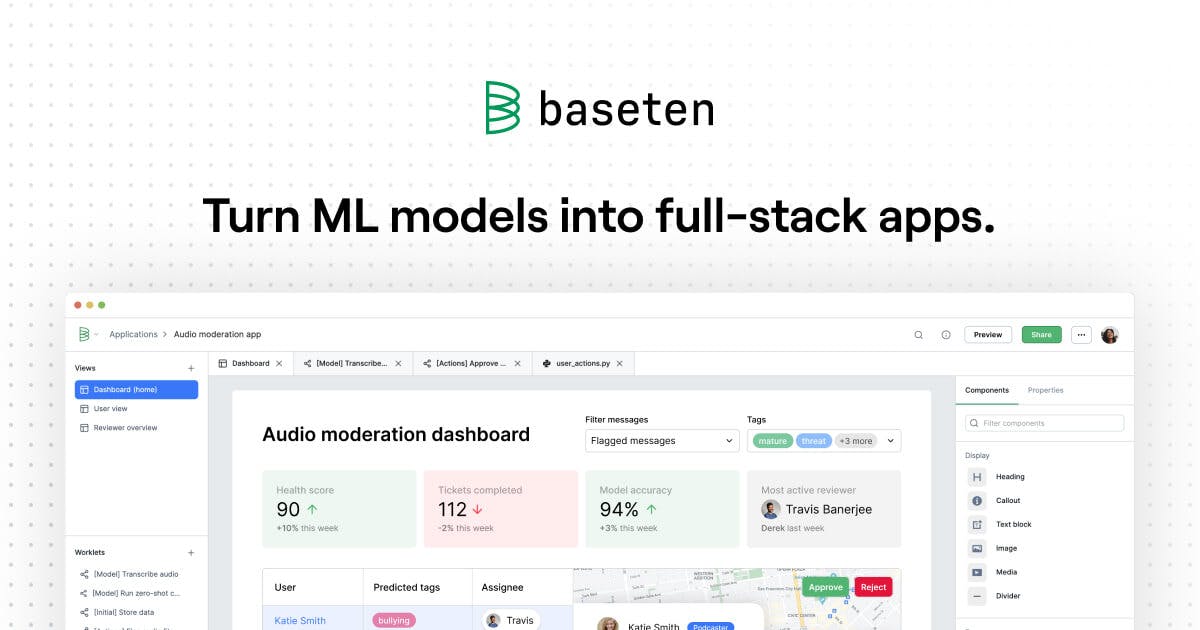 Screenshot of Baseten product dashboard