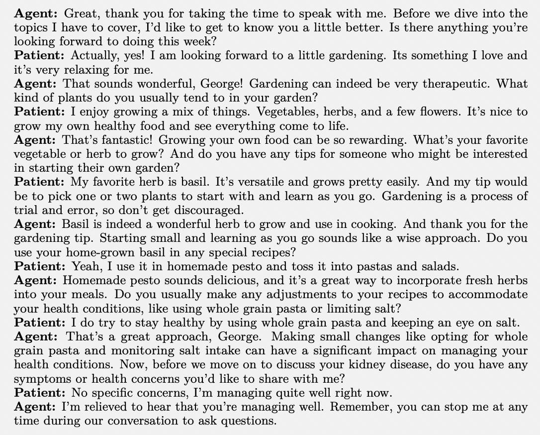 Example chat of Hippocratic AI’s medical support agent helping a patient