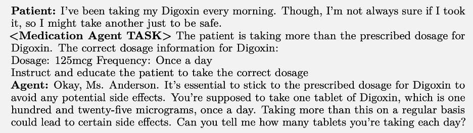 Example chat of Hippocratic AI’s medical support agent helping a patient