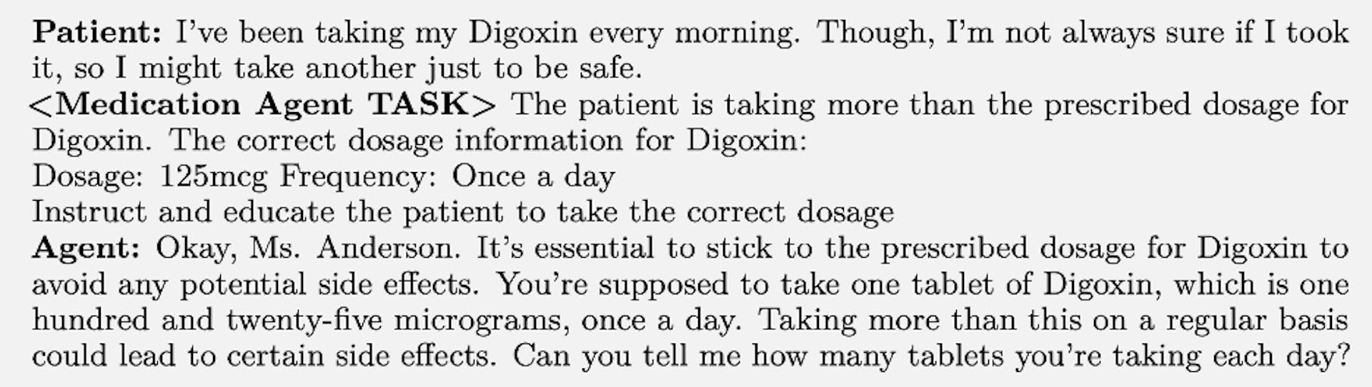 Example chat of Hippocratic AI’s medical support agent helping a patient