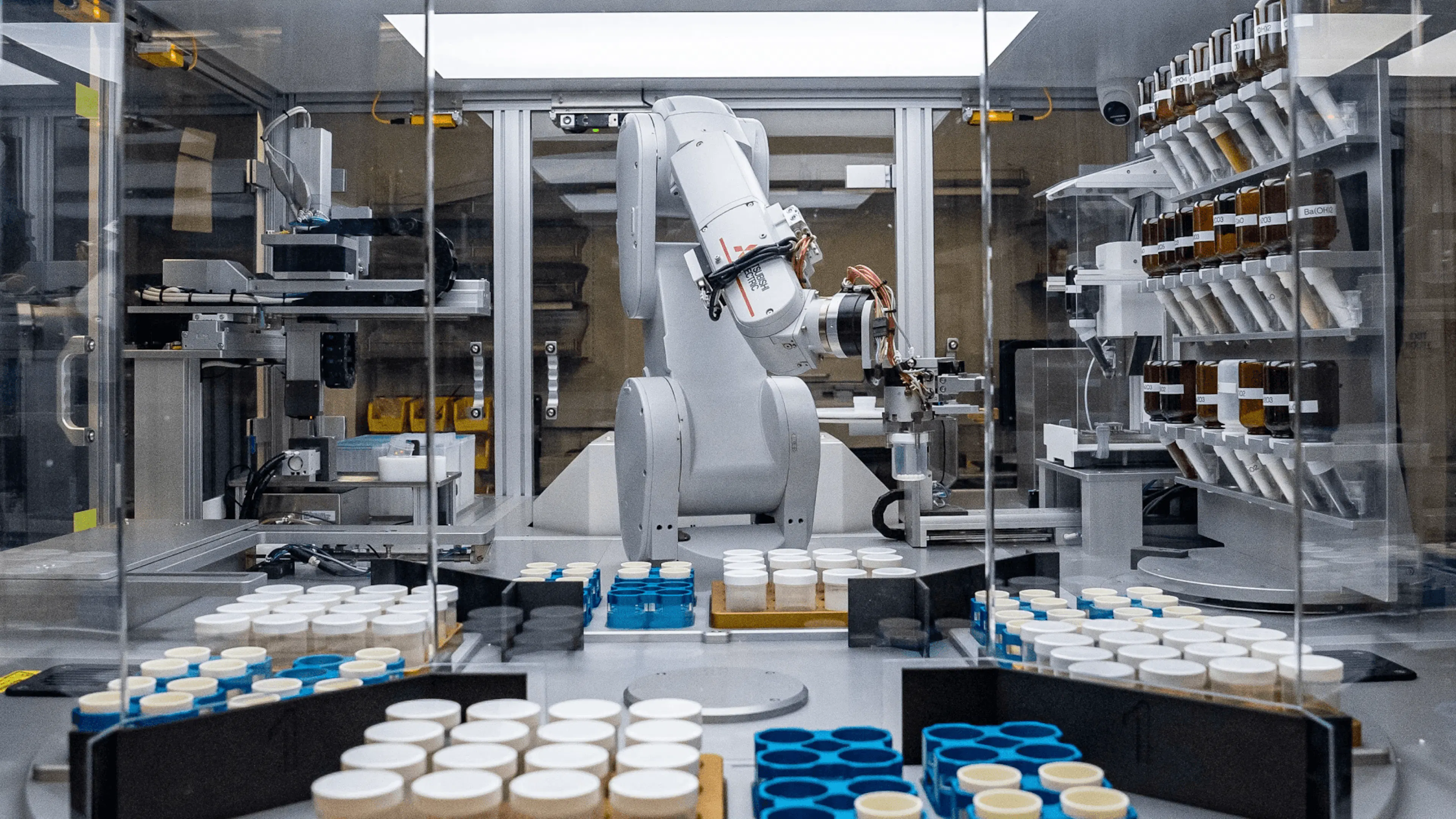 A-Lab, a facility at Berkeley Lab where artificial intelligence guides robots in making new materials.