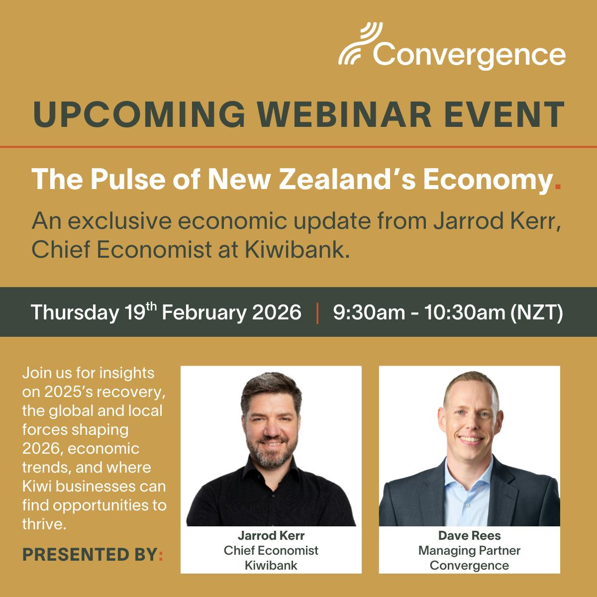 What's next for the New Zealand economy? Join us for an exclusive conversation with Jarrod Kerr, Chief Economist at Kiwibank
