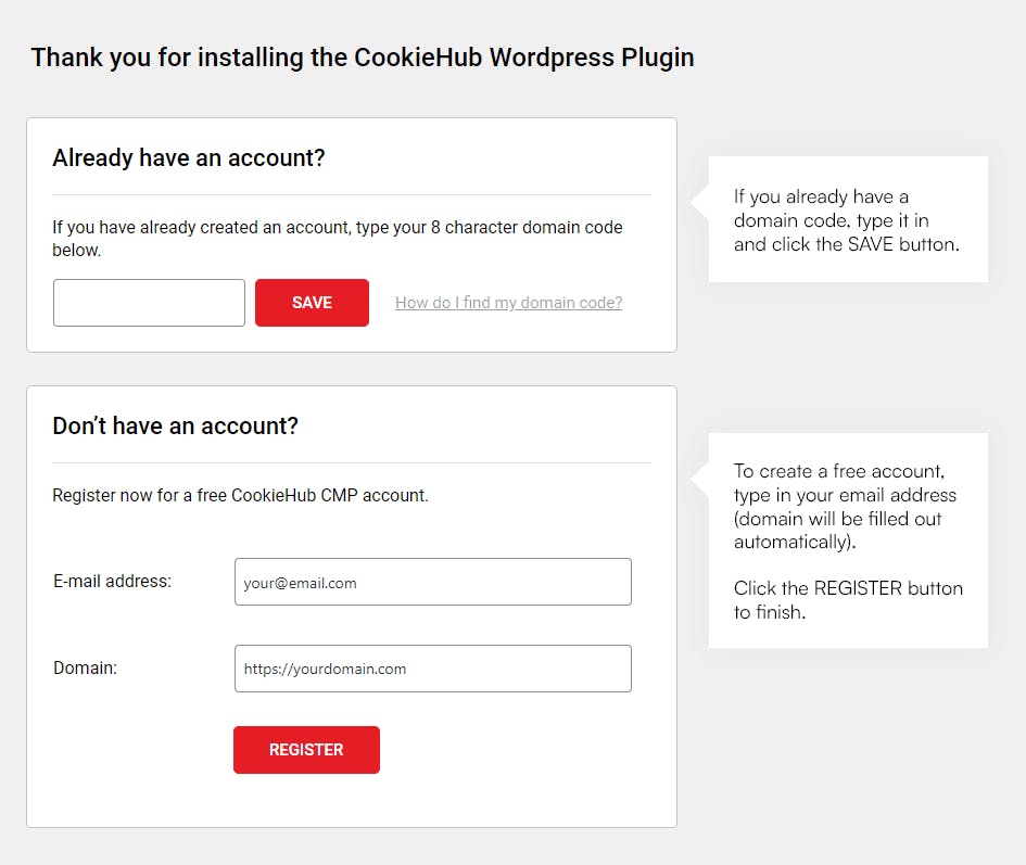 CookieHub WordPress plugin