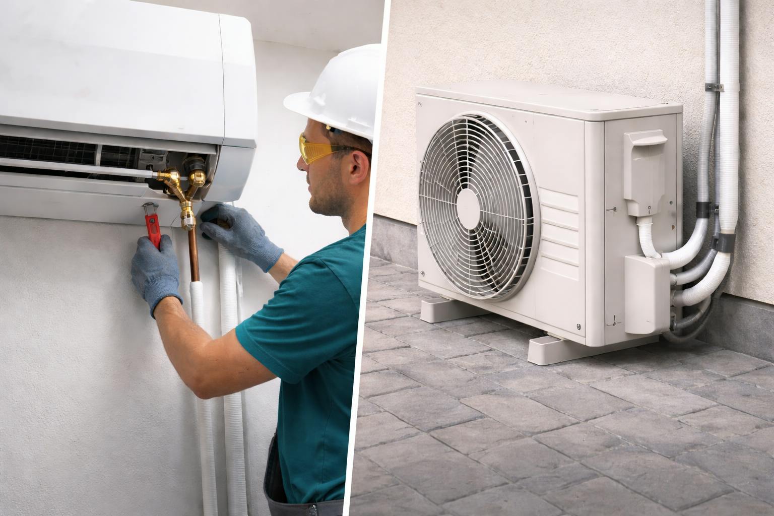 Distancia mínima entre split y compresor