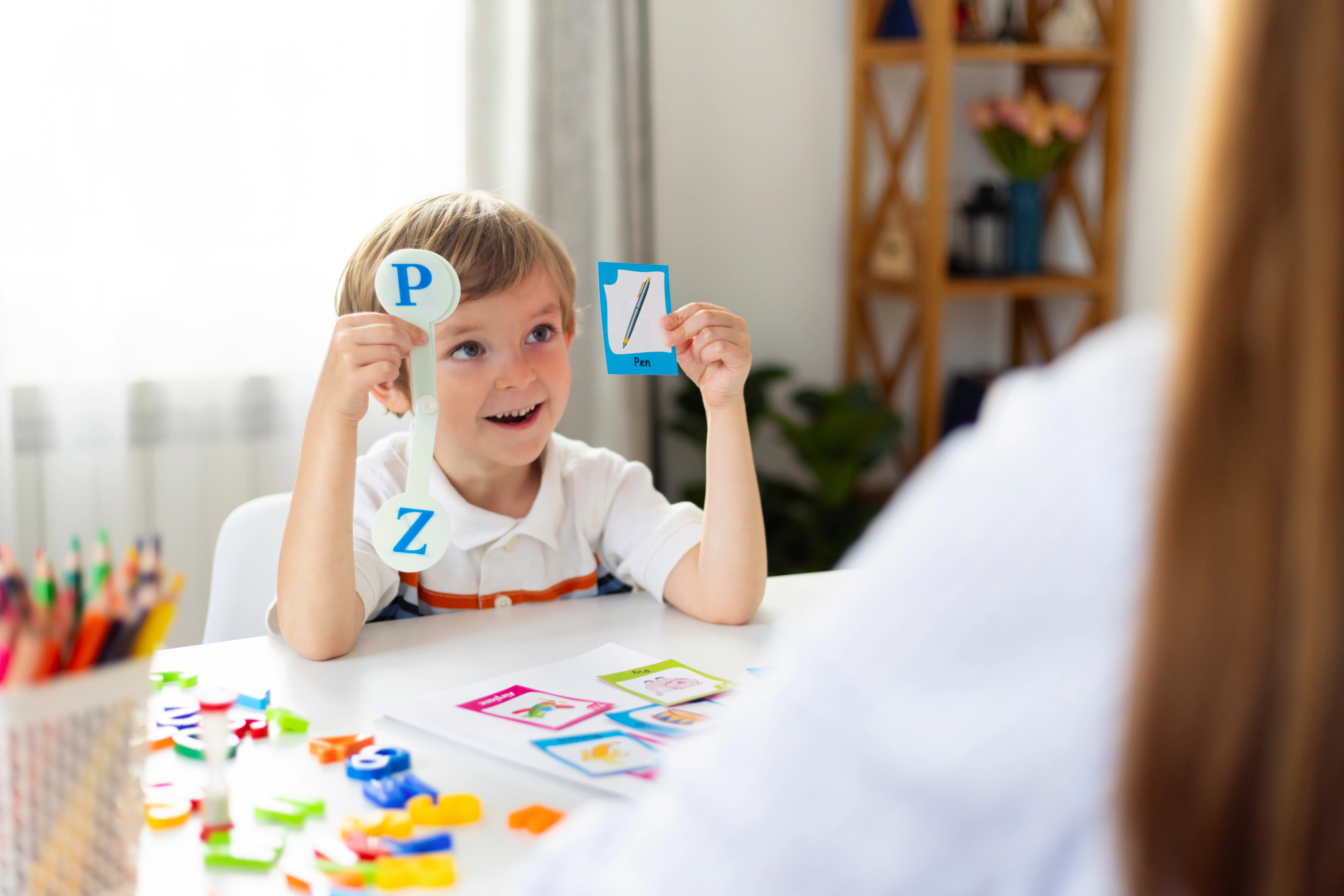 Child learning letters