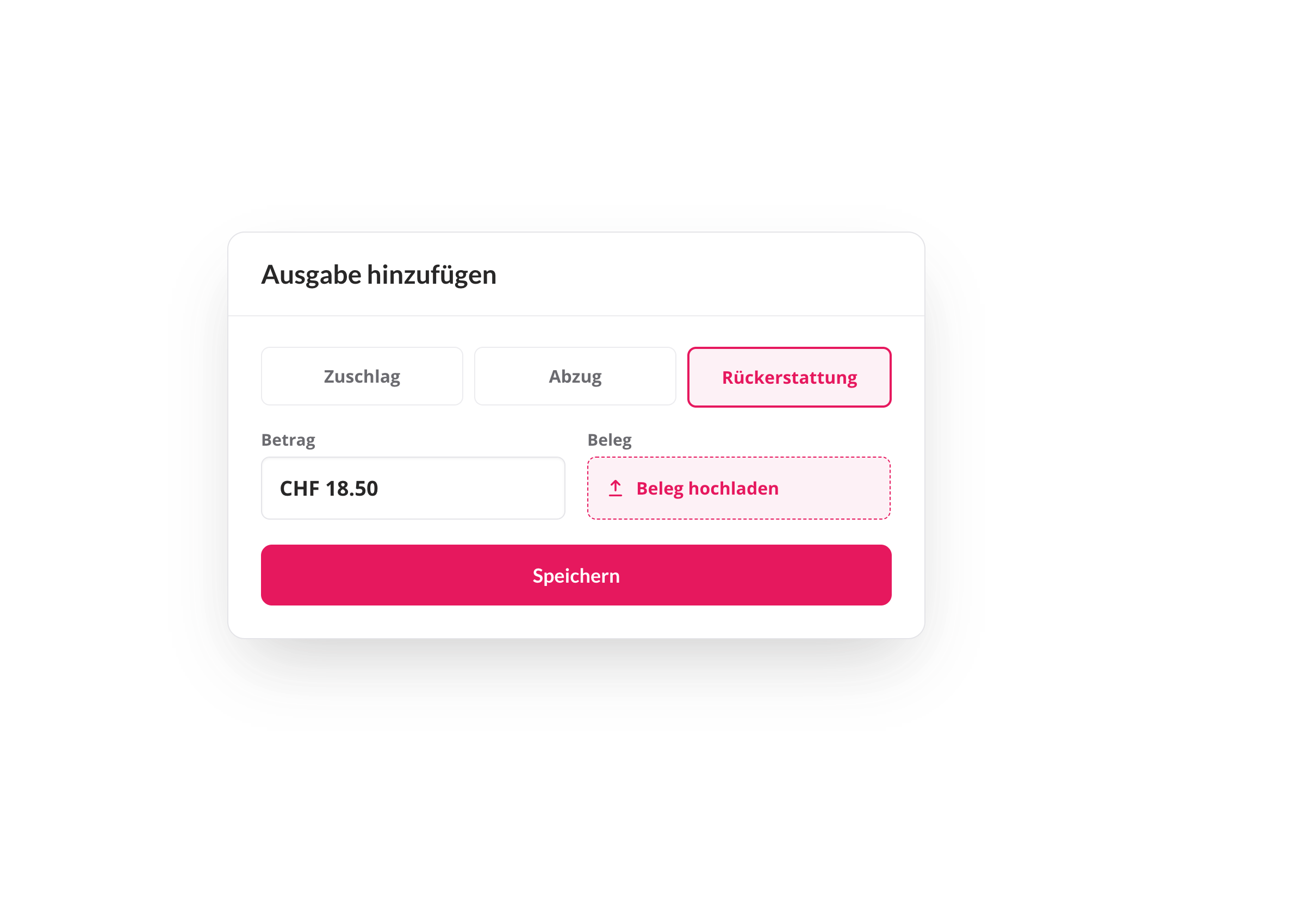Hinzufügen einer Rückerstattung mit angehängtem Beleg bei der Stundenfreigabe