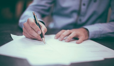 Person signing document