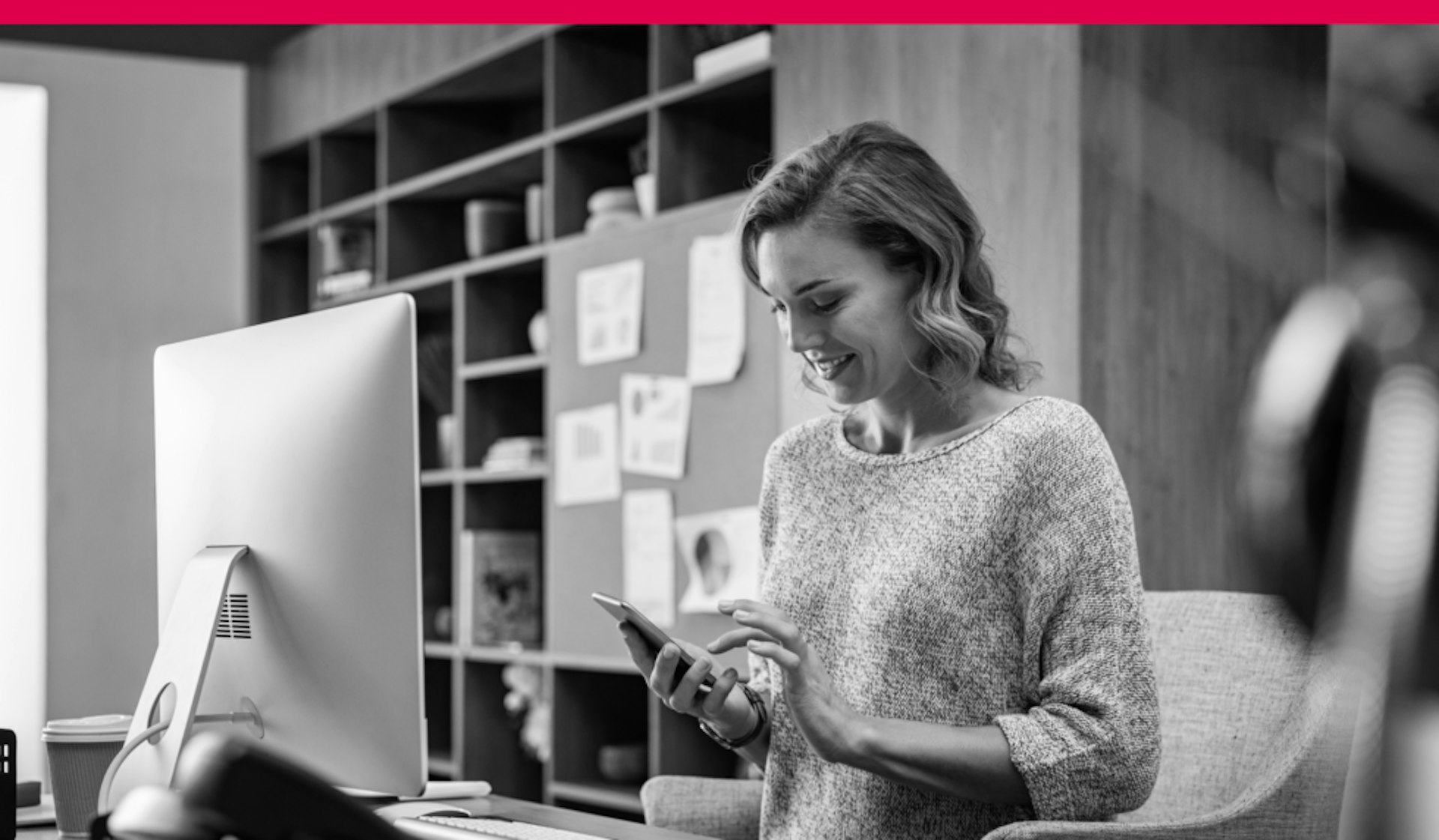 office worker using app