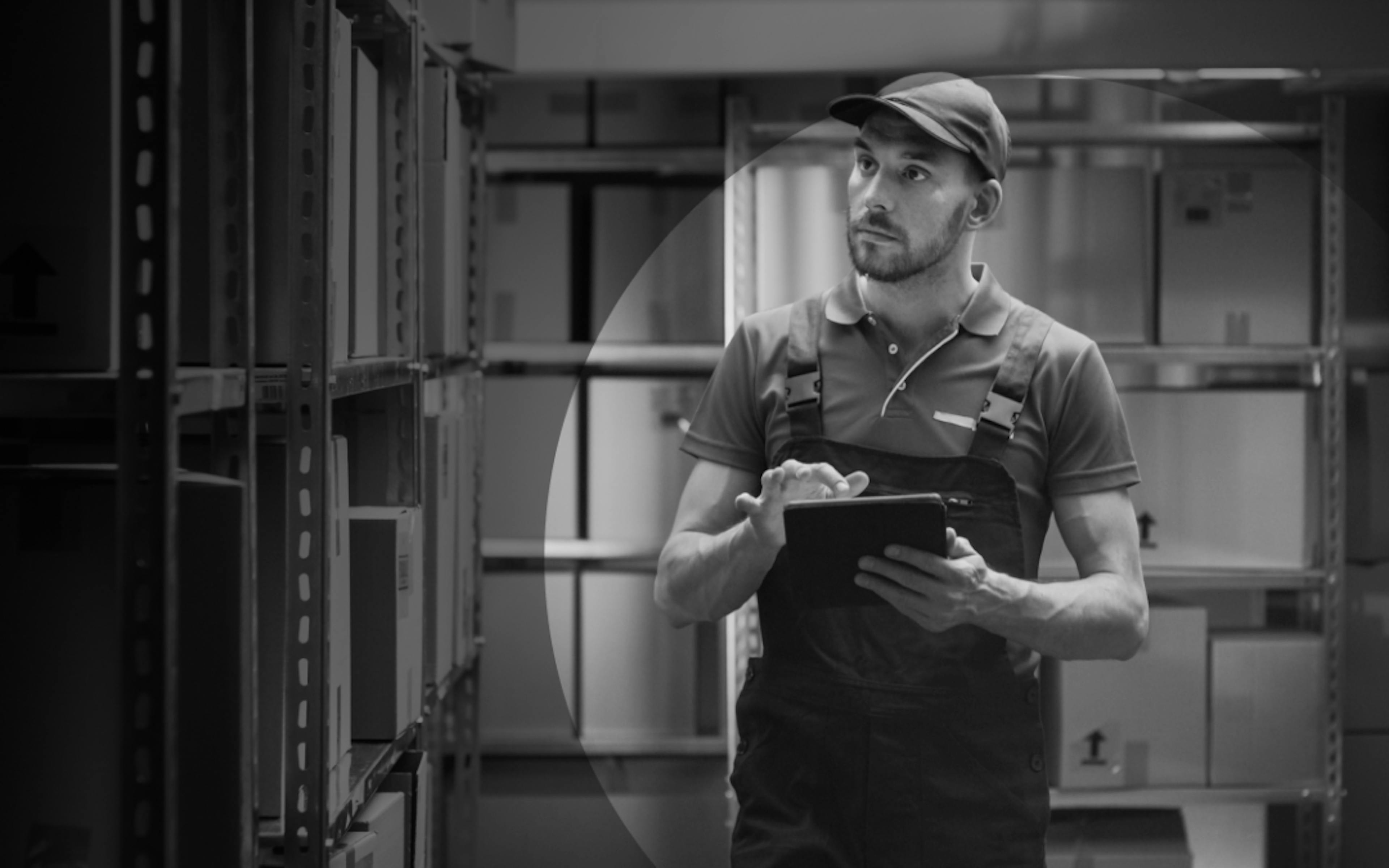 warehouse worker with checklist