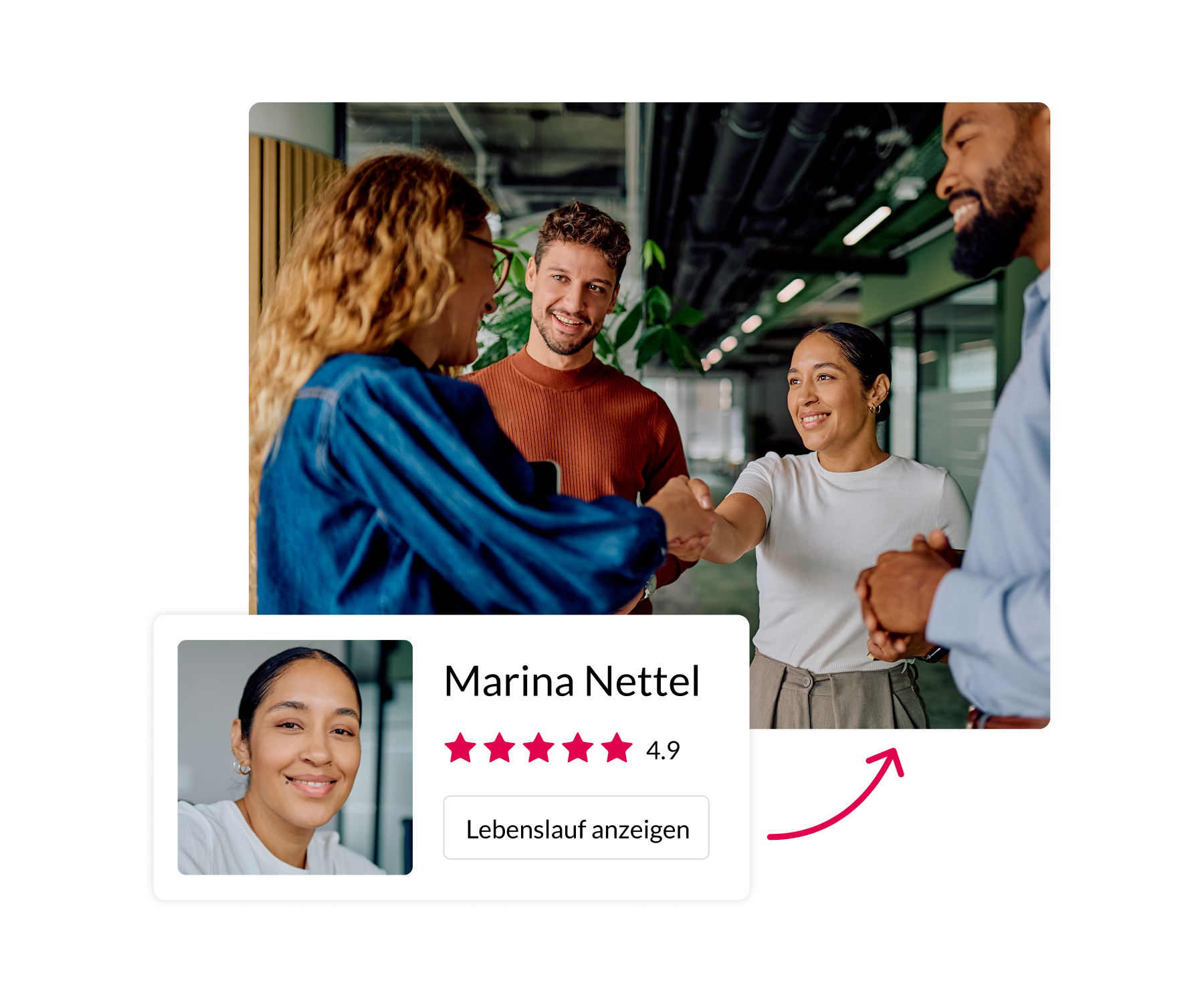 Arbeitgeber und Mitarbeitender nach erfolgreichem Try & Hire