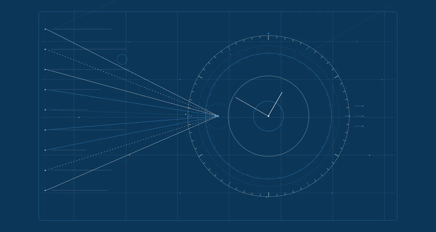 Abstract geometric cover art for a guide to reducing time to hire