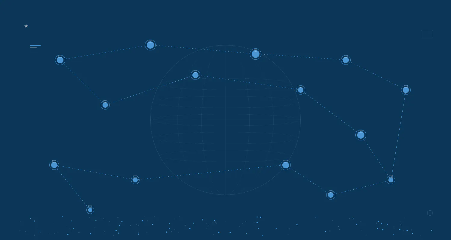 Abstract geometric cover art for a guide to hiring remote developers
