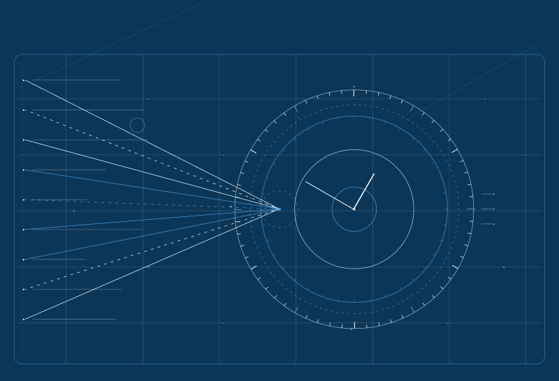 Abstract geometric preview art for a guide to reducing time to hire