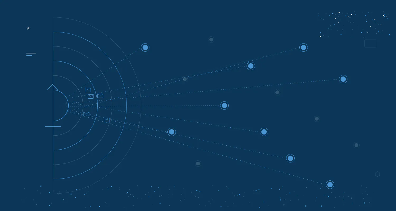 Abstract geometric cover art for a guide to recruiter outreach response rates