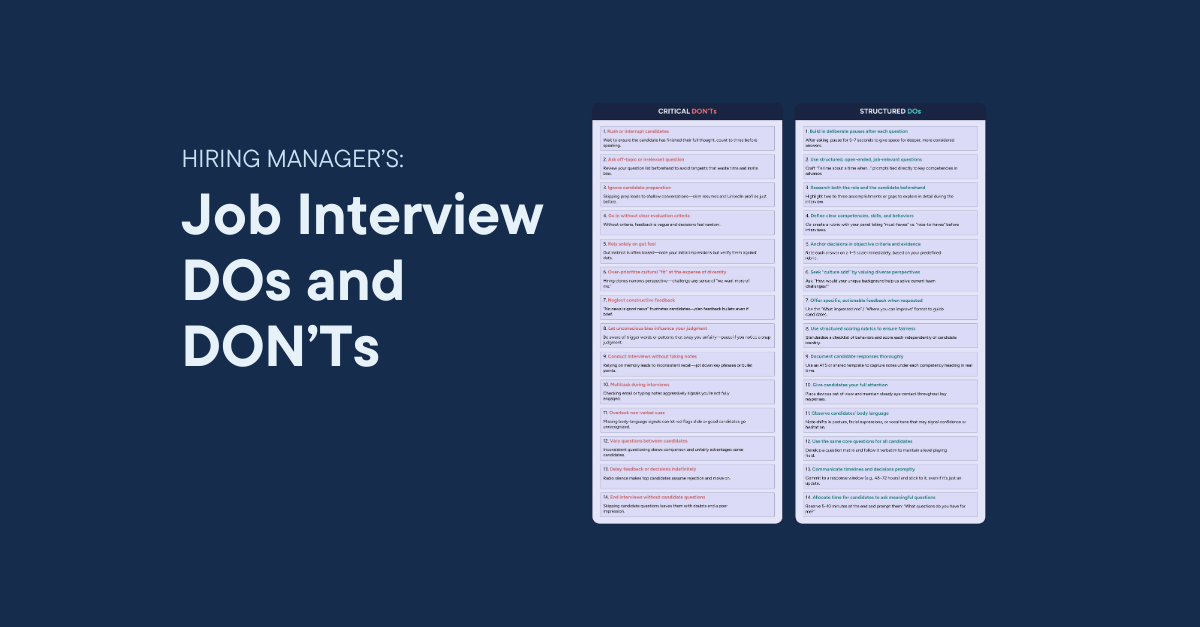 Cover of Job Interview DOs and DON'Ts for Hiring Managers article