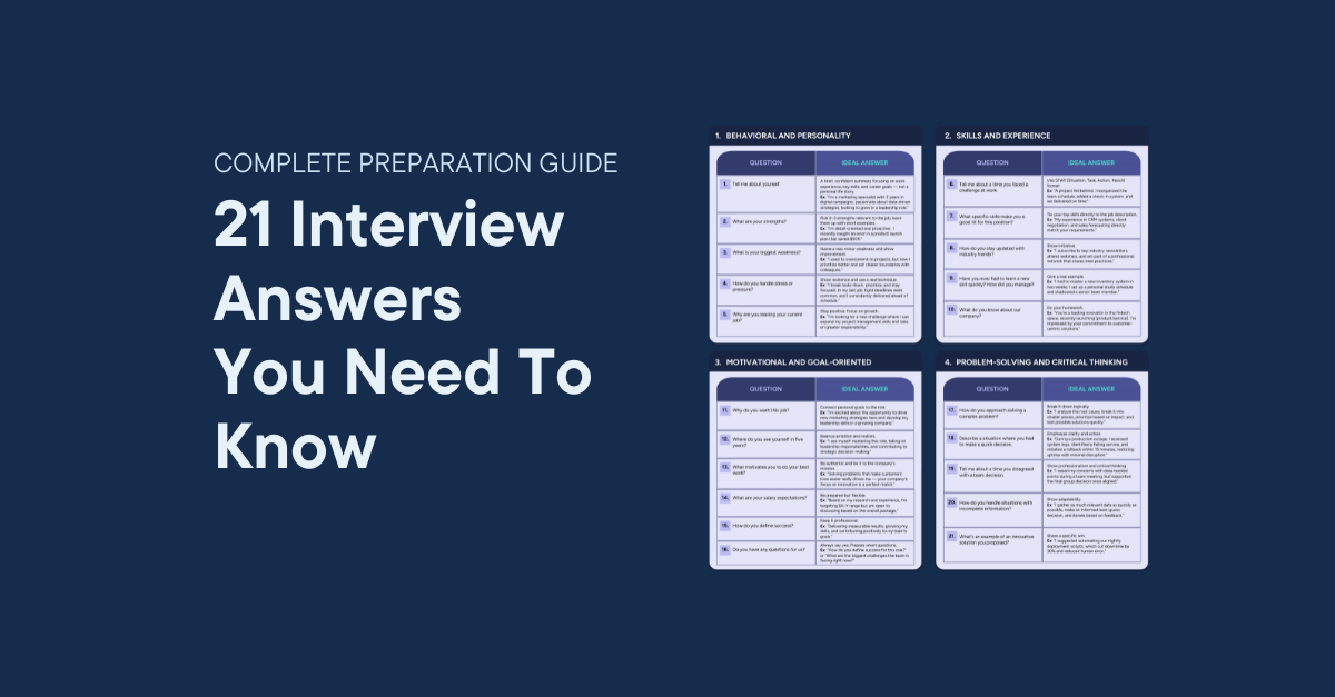 Cover of 21 Interview Answers You Need to Know article