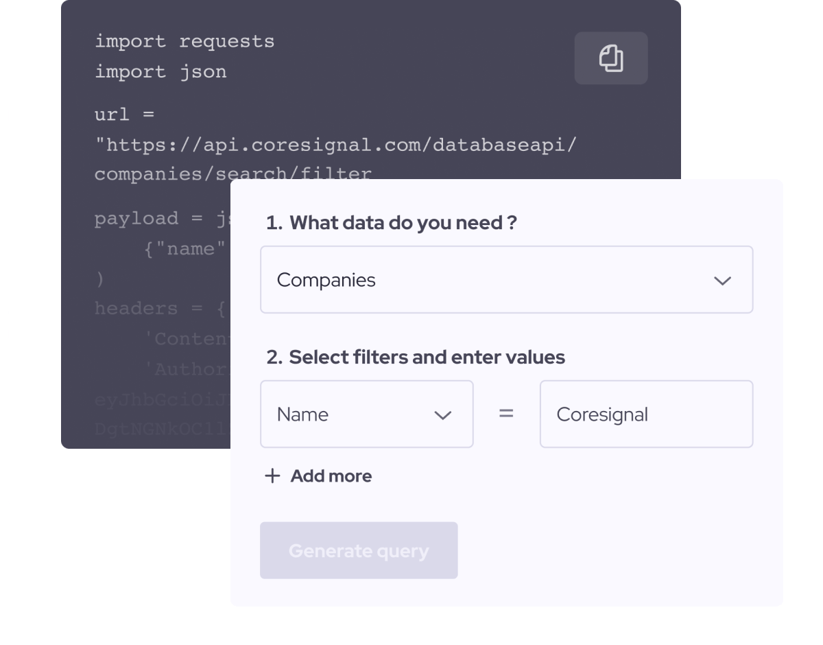 Web Data APIs: Access Company, Employee, Jobs & Startup Data | Coresignal
