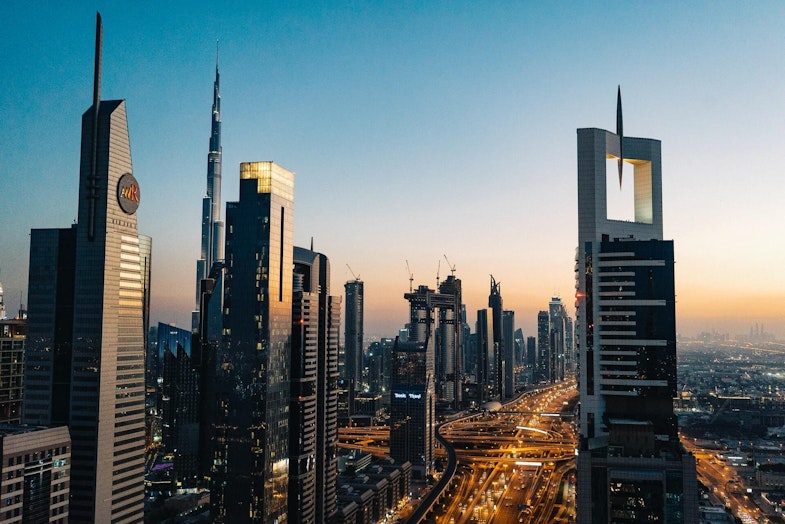 corporate buildings in a wealthy city
