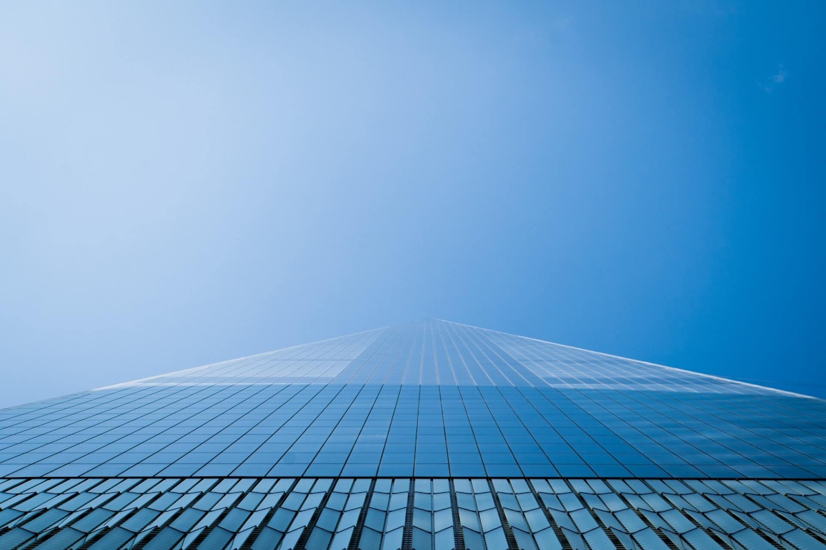 tall building blending into the sky