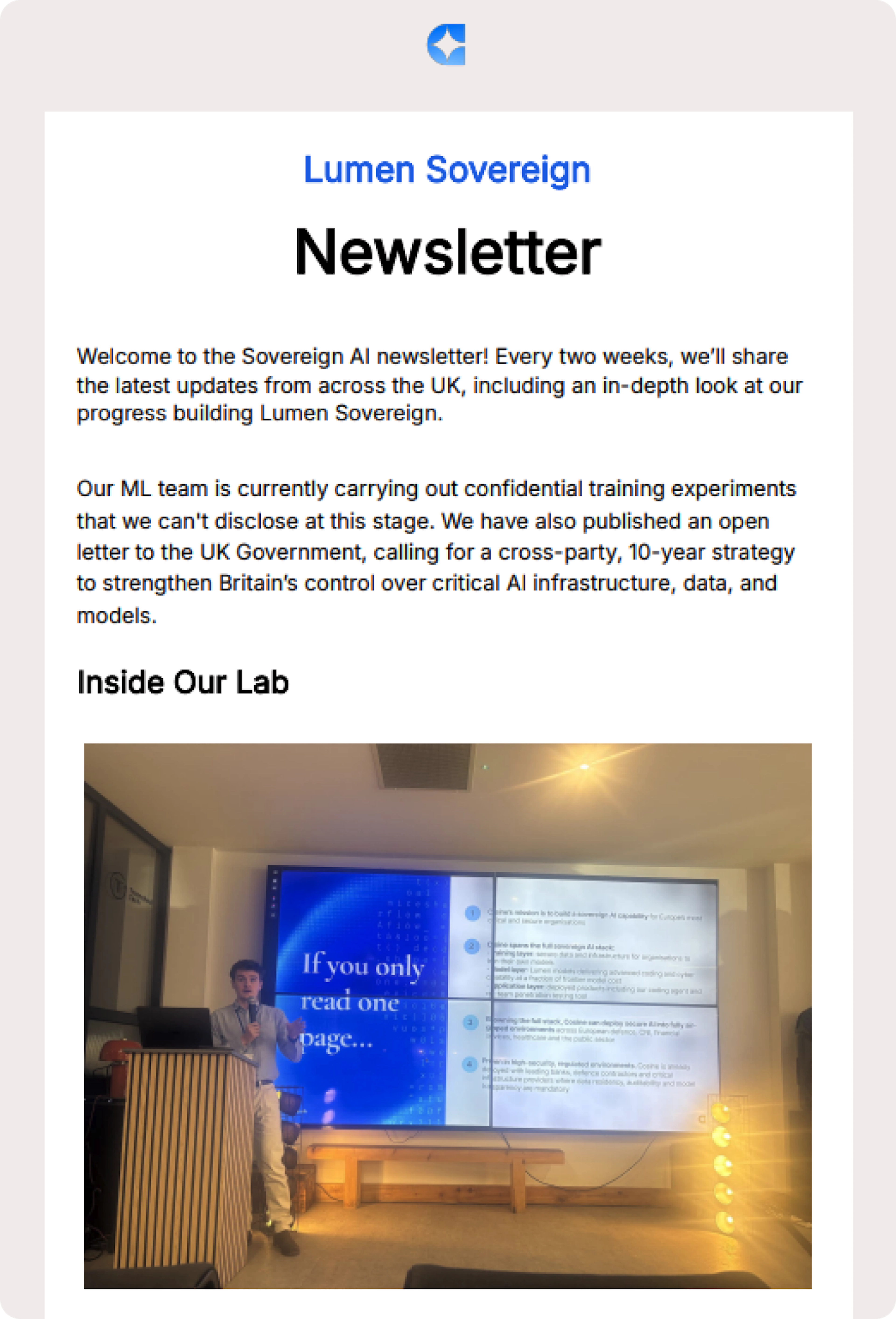 Lumen Sovereign Newsletter 4th Edition
