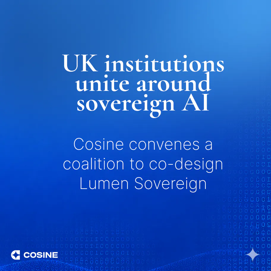 Major UK institutions join Cosine’s sovereign AI coalition
