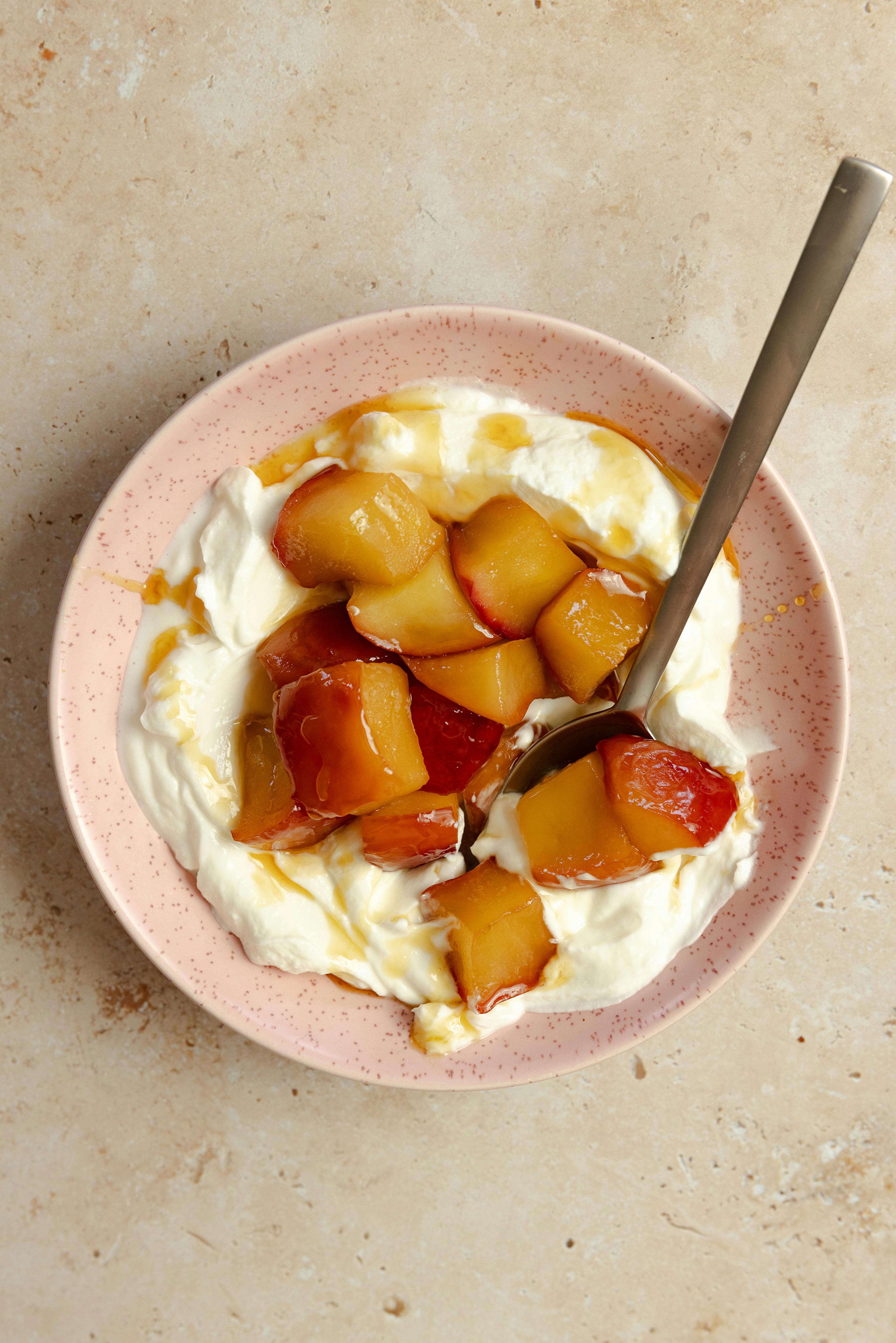 Stewed Cosmic Crisp® apples and yogurt