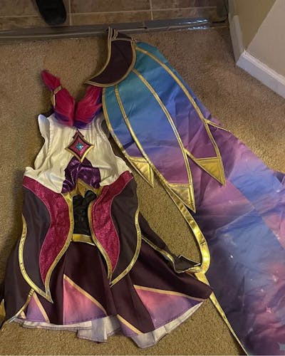 Star guardian Xayah costume flat lay gradient costume secondhand for sale