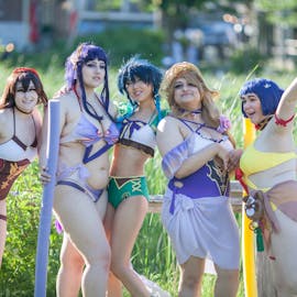 Genshin swimsuit cosplay at yeticon