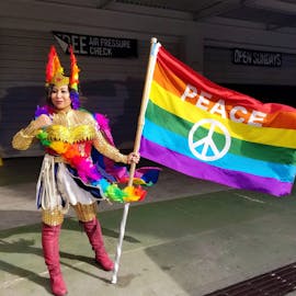 Lani as Pride Valkyrie cosplay at SF Pride