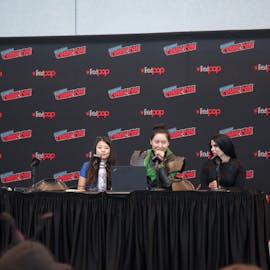 Coscove team speaking at New York Comic Con