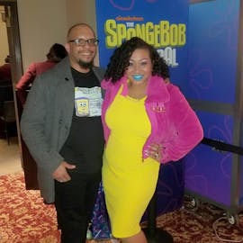 Bounded with my husband the SpongeBob Musical in SF! I combined Spongebob and Patrick into one outfit!