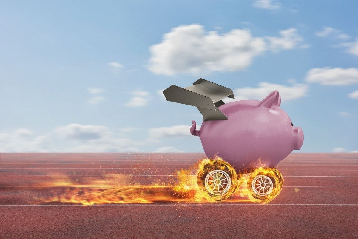 Piggy bank fire wheels