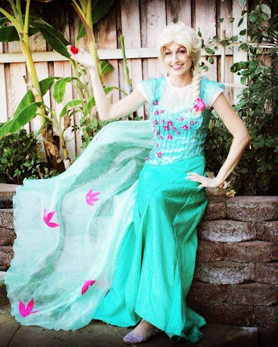 elsa frozen fever secondhand costume sold on teal dress with pink decoration