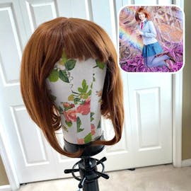 short brown wig for MHA ochako 