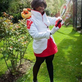 pokemon trainer costume for sale. team rocket candela used cosplay for sale