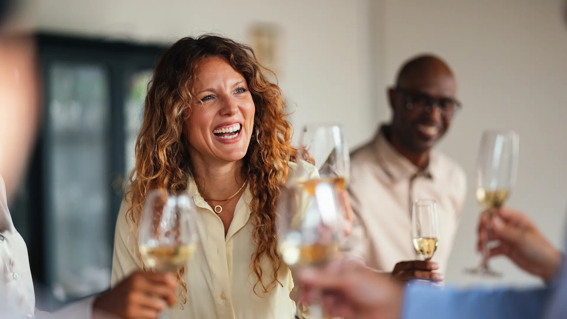 enjoying wine