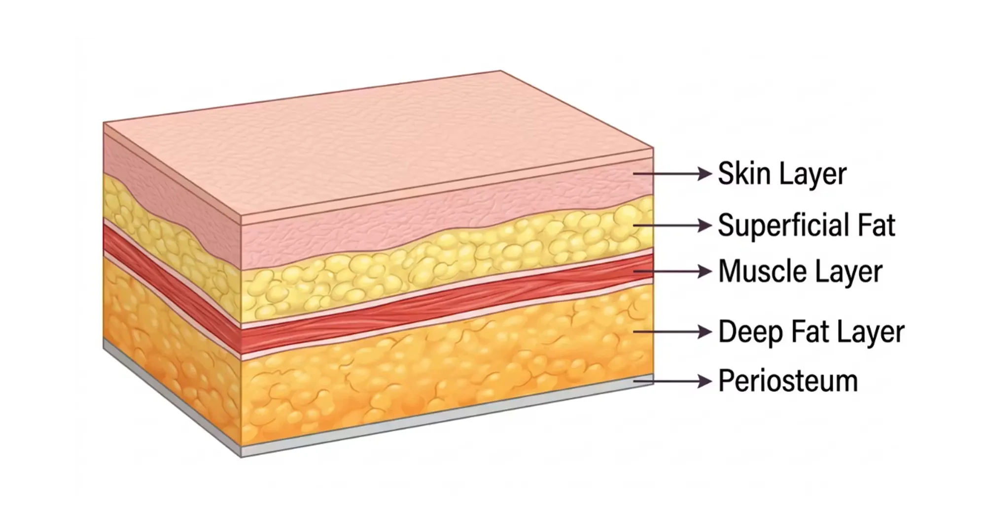 5 Layers of the face schematic drawing