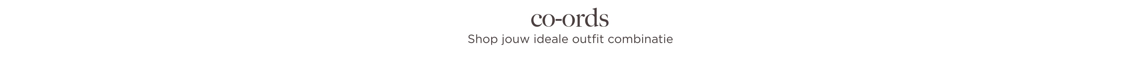 Een co-ord set maakt het samenstellen van een stylish outfit een stuk makkelijker, want het bestaat al uit twee matchende items. Eindeloos zoeken en twijfelen over wat er mooi bij elkaar past is dus verleden tijd. Je hoeft met co-ord sets alleen wat mooie details en accessoires toe te voegen en je bent ready to go!