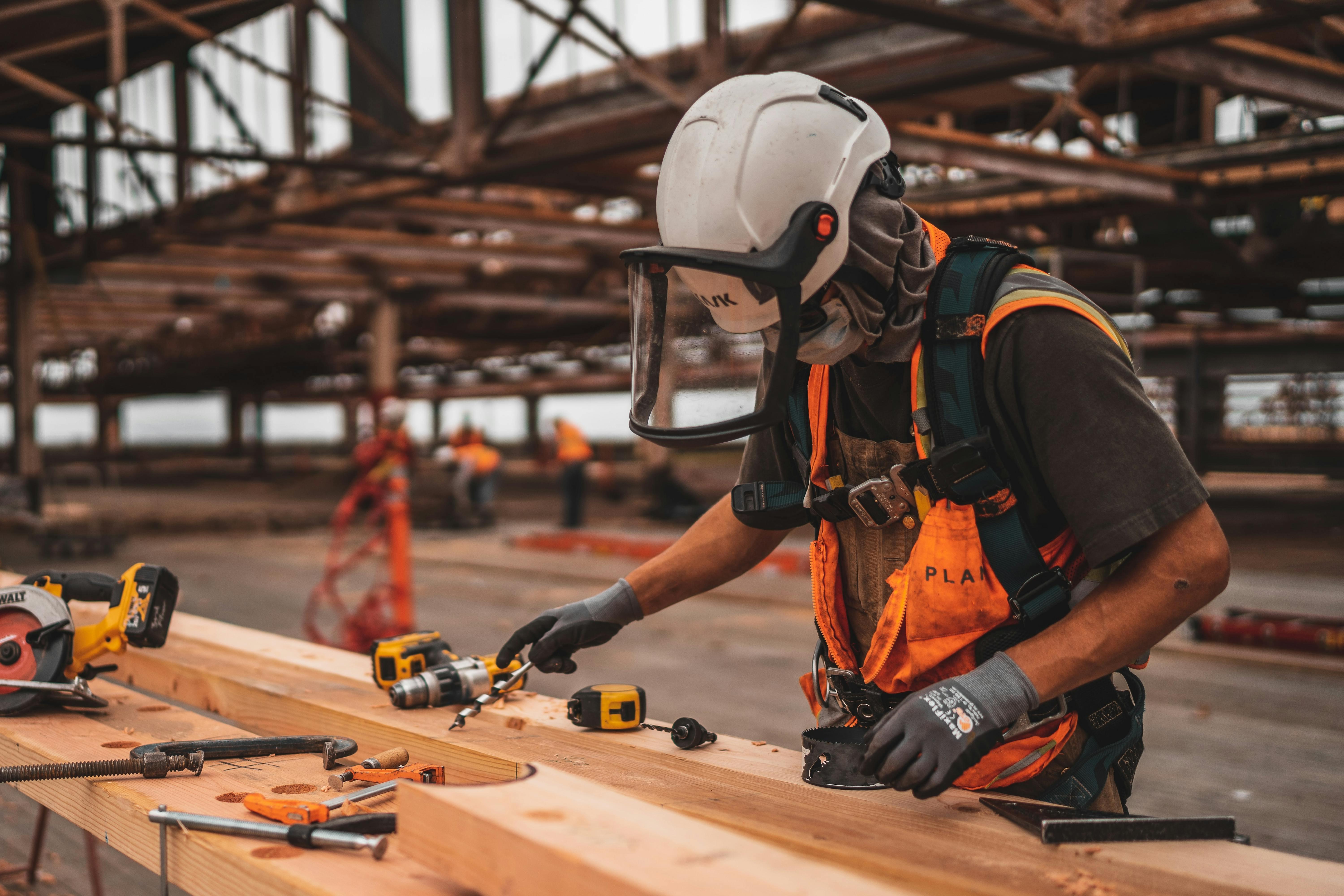 Contractor working on a commercial job