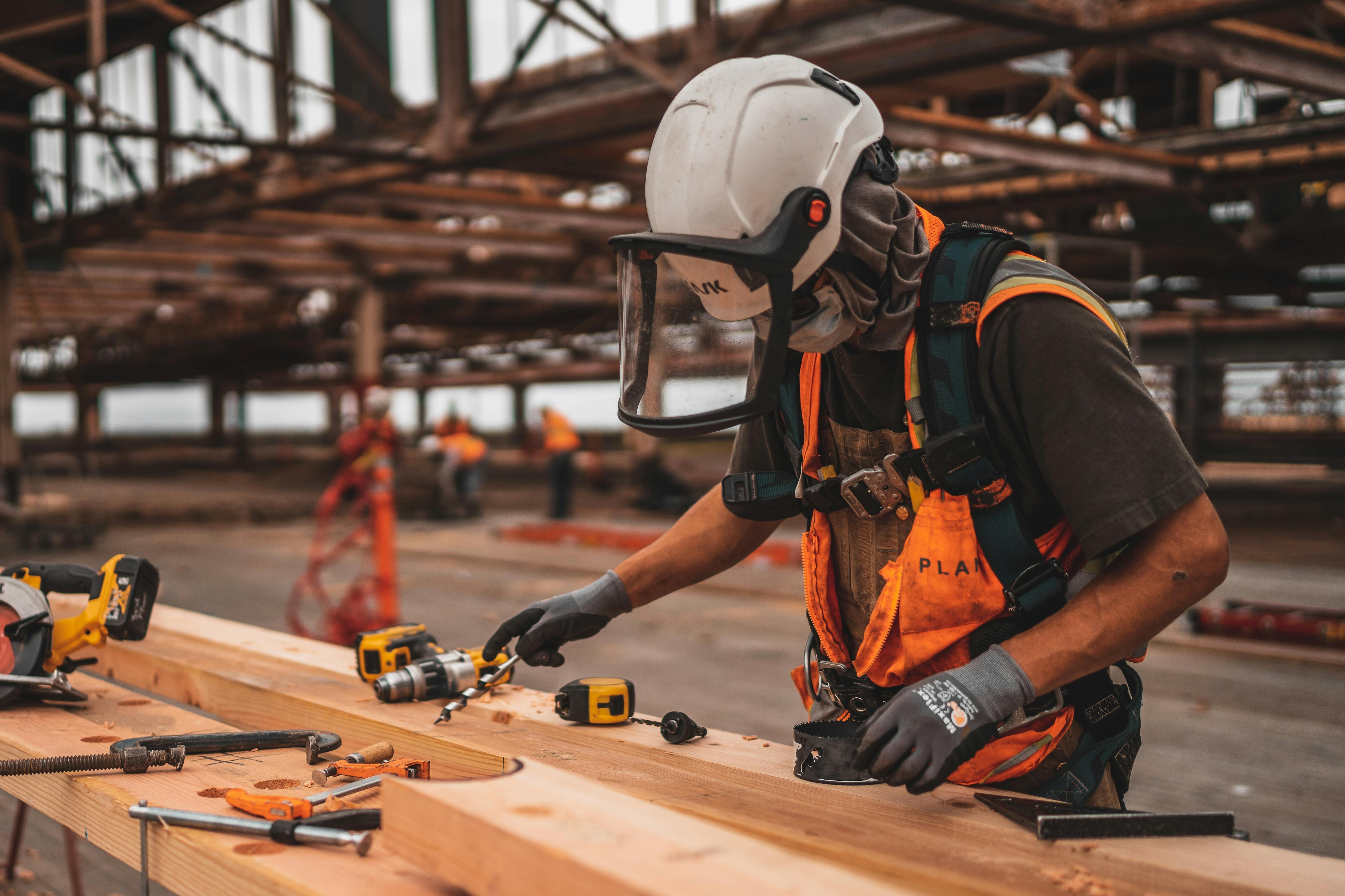 Contractor working on a commercial job